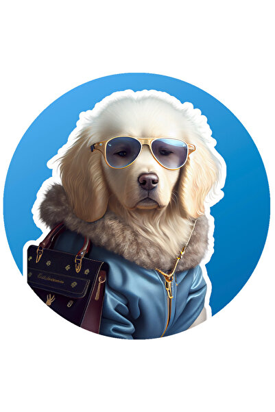 StoryGift Romania Sticker Autocolant 70CM Cu Catel, Ochelari De soare, Geanta...