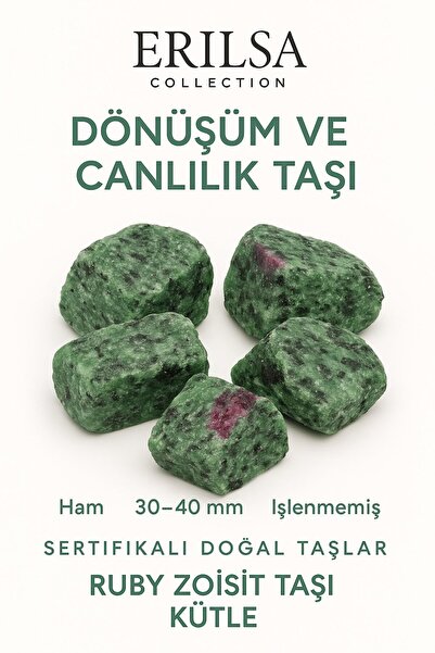 Erilsa Sertifikalı Ham İşlenmemiş Ruby Zoisit (Anyolit) Taşı Kütle – El Taşı ...