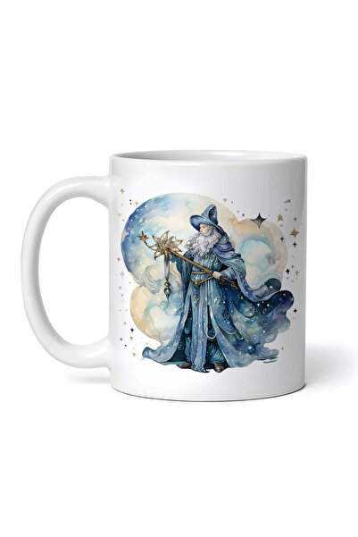 OEM Cană albă personalizată, Merlin Vrăjitorul, INOVATIX®. 330ml