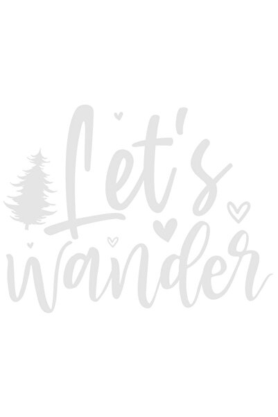StoryGift Romania Sticker Exterior cu inimioare si textul in limba engleza "Let's wander" - hai sa ratacim/h