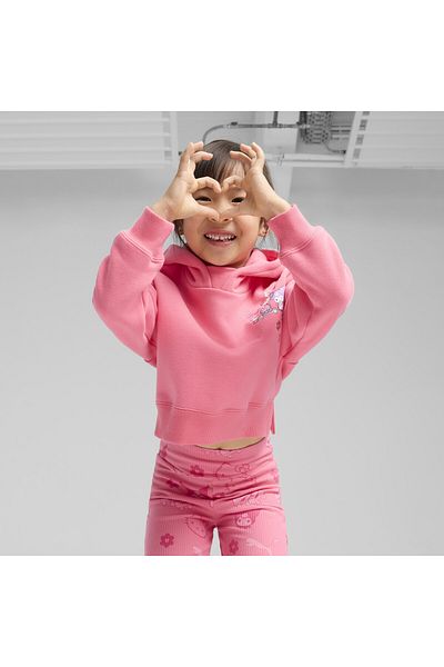 Puma Παιδικό Φούτερ με Κουκούλα Hello Kitty And Friends με Χαλαρή Γραφική Φλις Ζώνη