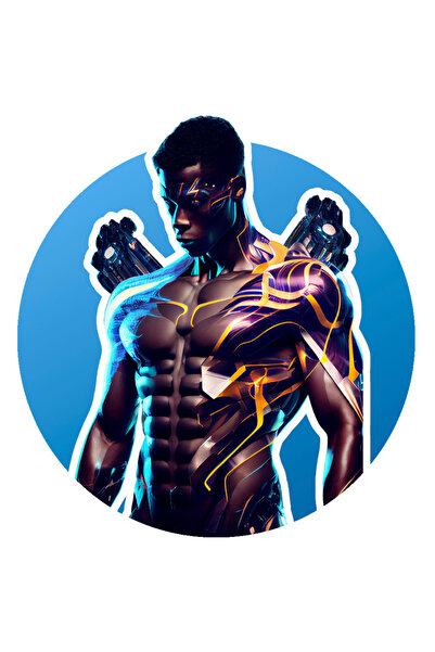 StoryGift Romania Sticker Eticheta 50CM Cu Android, Tehnologie, Robot, Muschi, Afro, Sci-Fi, cu Margini Albe, P