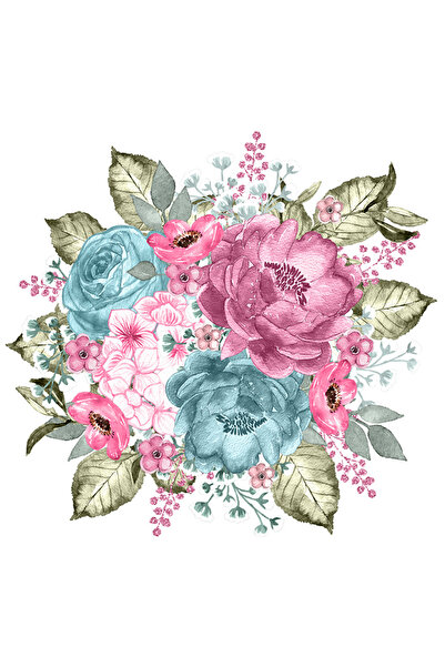 StoryGift Romania Sticker Eticheta 40CM Cu Buchet, Flori, Pastel, Frunze, cu ...