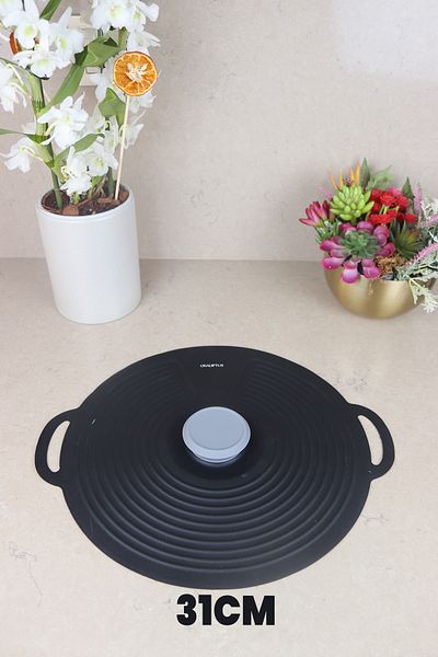 Destpak 31 cm Silicone Pot Pan Lid - Strong Vacuum - Fast Cooking - Cooker, Microwave Refrigerator