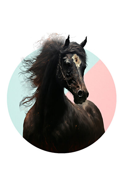 StoryGift Romania Sticker Autocolant 70CM Cu Cal, Capastru, Lant, Animal, Iub...