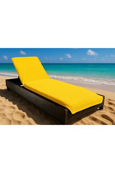 DensHaus 100% Cotton 75X200 Yellow Gelb Beach Sunbed Towel