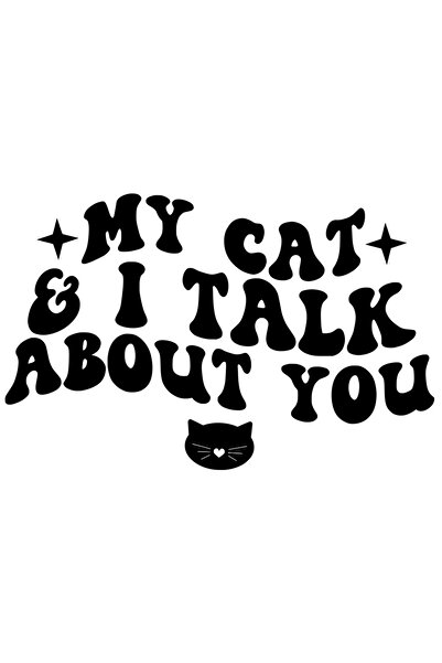 StoryGift Romania Sticker Eticheta 40CM Exterior pentru iubitorii de pisici care barfesc cu acestea , Vinyl Negr