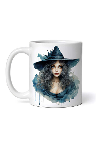 OEM Εξατομικευμένη λευκή κούπα, Μάγισσα με φόρεμα με ντεκολτέ, INOVATIX®. 330ml