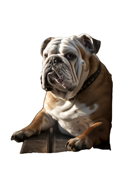 StoryGift Romania Sticker Autocolant 70CM Cu Caine Bulldog Suparat, Trist, Nefericit, Adorabil, Animale, cu Mar