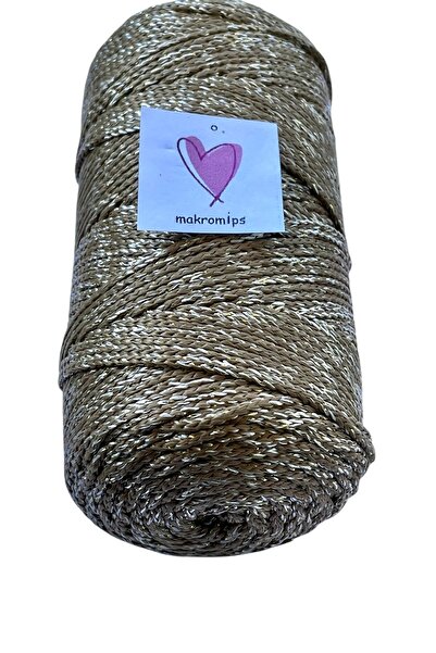 Makromİps SİMLİ POLYESTER MAKROME İPİ PARLAK ABİYE ŞIK IŞILTI (1 mm200gr220 m) SUPLA ÇANTA HOBİ EL ÖRGÜ