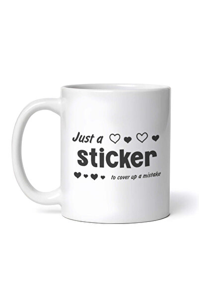OEM Cană albă personalizată, Doar un autocolant pentru a acoperi o greșeală, ...