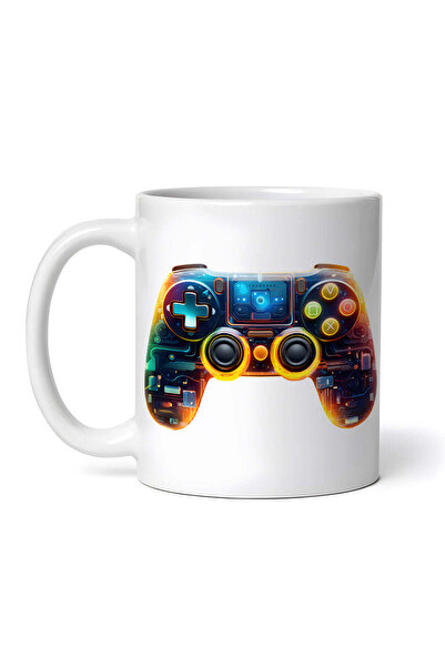 OEM Εξατομικευμένη λευκή κούπα, Joystick για βιντεοπαιχνίδια, INOVATIX®. 330ml