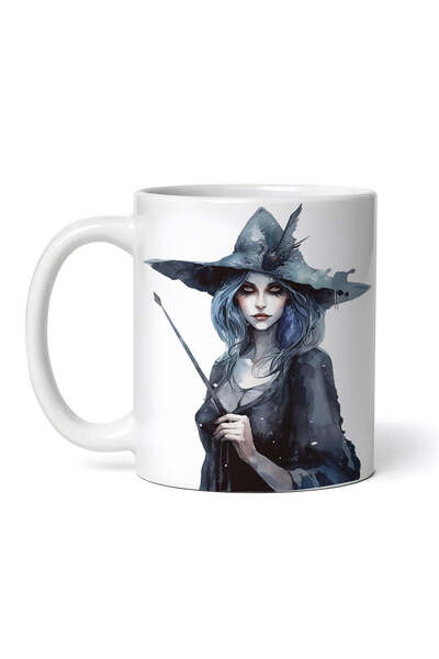 OEM Cană albă personalizată, Vrăjitoare cu baghetă magică, INOVATIX®. 330ml