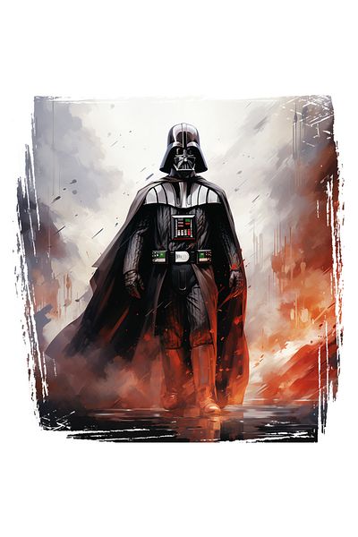 StoryGift Romania Sticker Eticheta 50CM Cu Anakin Skywalker, Darth Vader, Apa, Explozie, Ploaie, SF, cu Margini
