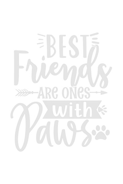 StoryGift Romania Sticker Autocolant 30CM Exterior cu mesajul "Cei mai buni prieteni sunt cei cu labute" - anima