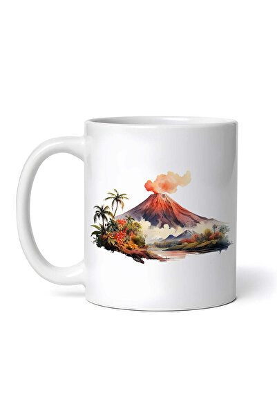 OEM Cană albă personalizată, Vulcan Etna, INOVATIX®. 330ml