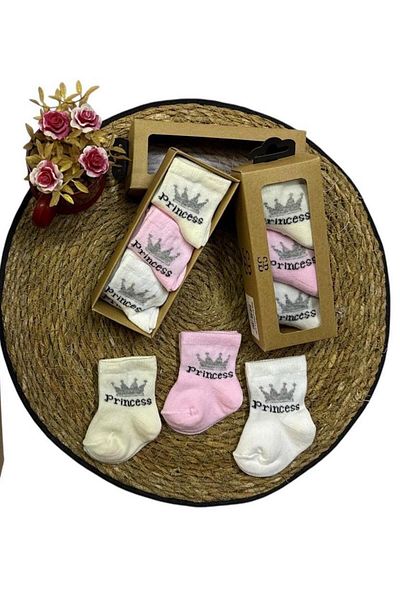 Newborn Boxed 6 Pack Organic Baby Socks (0-6 Months)