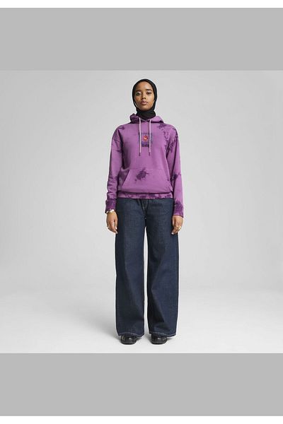 Puma WARDROBE ESS FLORAL PACK Relaxed Washed Graphic Hoodie Women