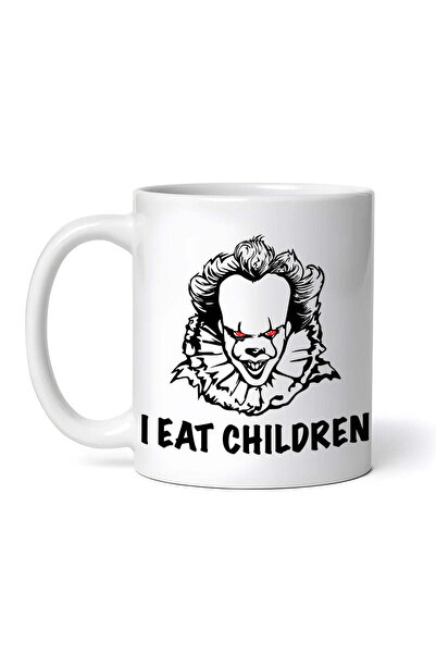 OEM Cană albă personalizată, Pennywise mănâncă copii, INOVATIX®. 330 ml