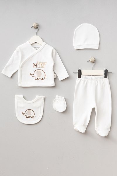 Bebitof I Love Mom Deenli 5-Piece Newborn Bodysuit Set