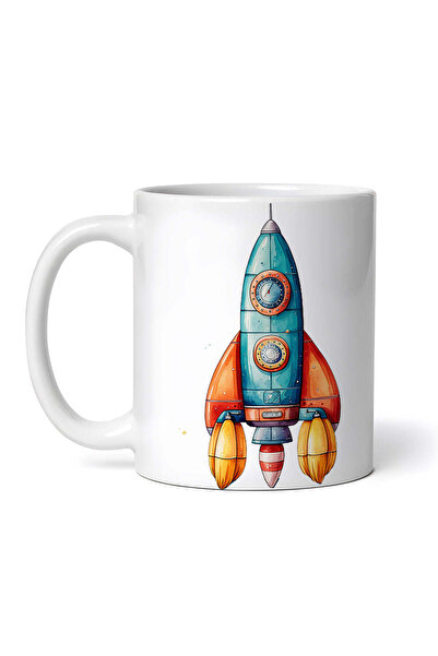 OEM Cană albă personalizată, jucărie rachetă spațială, INOVATIX®. 330ml