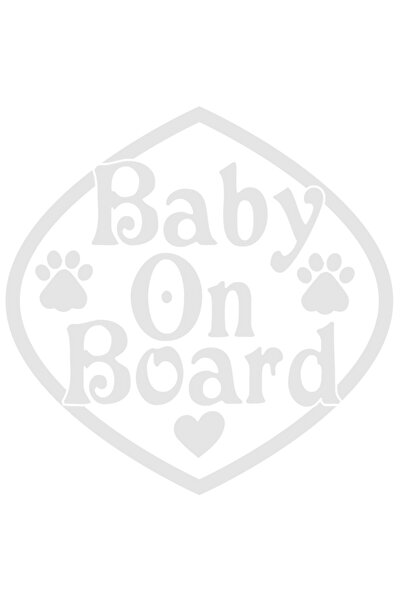 StoryGift Romania Sticker Exterior cu inimioara si urme cu textul "Baby on board" - bebelus la bord , Vinyl