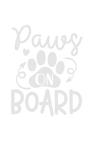 StoryGift Romania Sticker Eticheta 40CM Exterior cu textul in engleza "Paws on board" - labute la bord , Vinyl A