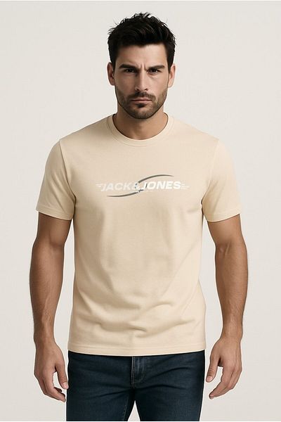 Jack & Jones Ανδρικό μπλουζάκι με λογότυπο J&J TARMAC με στάμπα με λαιμόκοψη