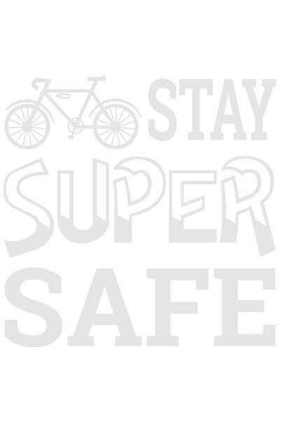 StoryGift Romania Sticker Autocolant 30CM Exterior cu o bicicleta si mesaj care te indeamna sa ramai in sigurant