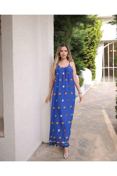 Viskosa Rochie de vară cu bretele cu modele florale Visoksa - Rochii lungi elegante și confortabile 2025