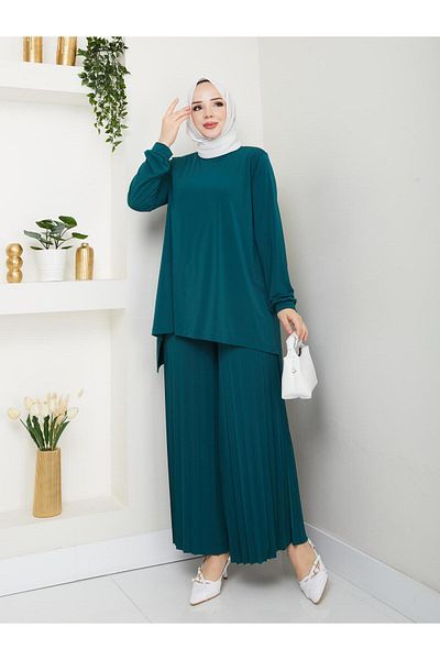 Moda Krash Sandy Pleated Trousers Set