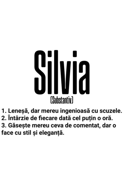 StoryGift Romania Sticker Autocolant 70CM Cu Numele Silvia, si Mesaj Amuzant,...