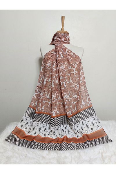REMOMODA Ethnic Patterned Chiffon Shawl