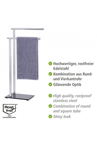 Wenko Suport prosoape argintiu, oțel inoxidabil și sticlă, 42 cm, Wenko