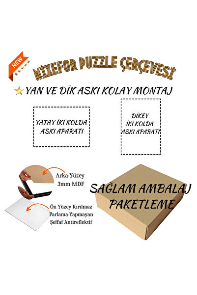 mixefor 260 and 500 Piece Puzzle Jigsaw Puzzle Frame Measure 48cm X 34cm Color Gold