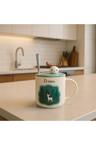 AYYBUU Geyik Kupa Bardak Geyikli Kupa Kahve Kupası