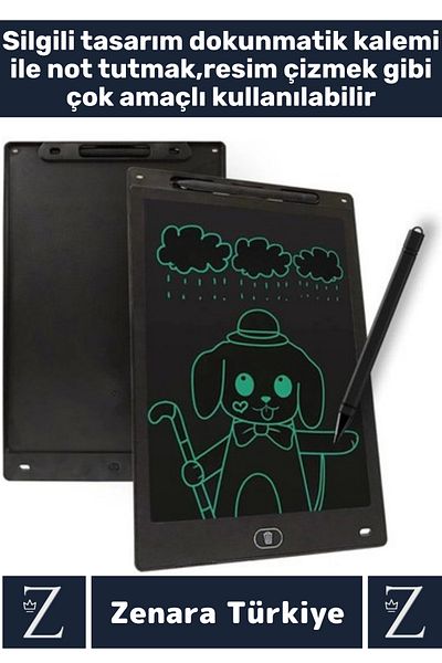 Zenara Premium Digital Children's Educational Tablet with Eraser and Pen Graphic Lesson Note Homework Picture Lcd Writing Tablet