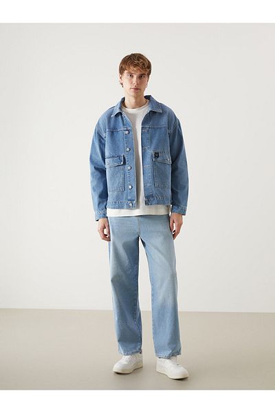 LC Waikiki Blugi pentru bărbați din țesătură denim 100% bumbac, largi și largi