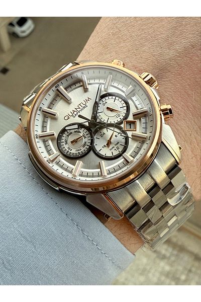Quantum Steel Case Functional Men's Wristwatch