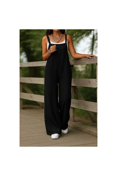 BAYAN Hanging Side Zippered Wide Leg Valencia Jumpsuit