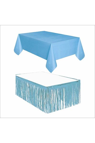 ZENVİVA Blue Table Cover and Blue Table Skirt