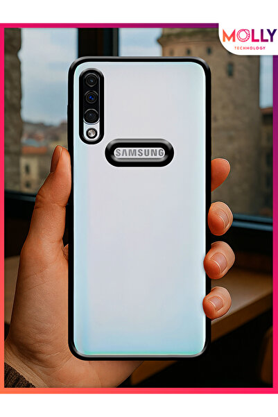 Molly Samsung Galaxy A70 İçin Kenarları Siyah Lens Koruyuculu Lou Lazer Şeffa...