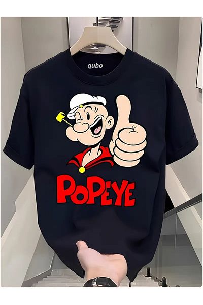 qubo sportswear & company qubo Unisex Oversize εμπριμέ βαμβακερό λαιμόκοψη κοντομάνικο μαύρο μπλουζάκι