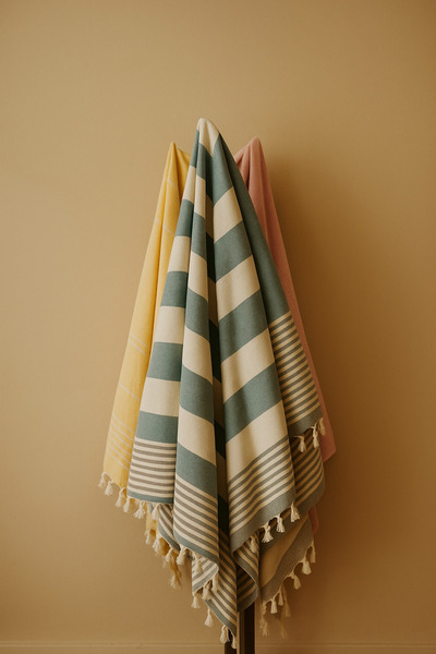 Lobya Maive Premium Бавовняний зелений пештемаль (100x190)