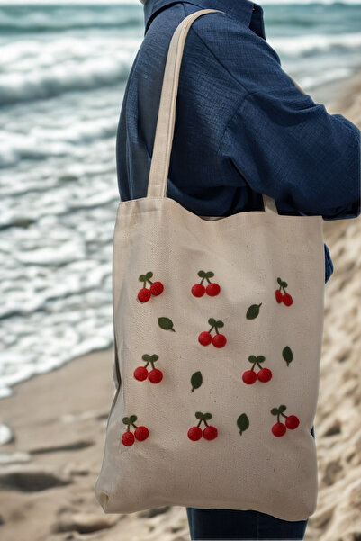e-Bizz Store Punch Embroidered 1 Piece Shoulder Bag & Beach Bag & Tote Bag
