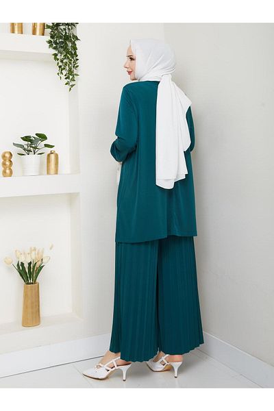 Moda Krash Sandy Pleated Trousers Set
