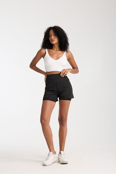 Zula Moda Γυναικείο ψηλόμεσο σορτς παραλίας με εσωτερικό κολάν – Διχτυωτή λεπτομέρεια, νέον χρώμα