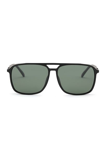 Angel Eyes Rectangle Design Black Frame Green Glass Polarized Men's Goggle Ce Certified
