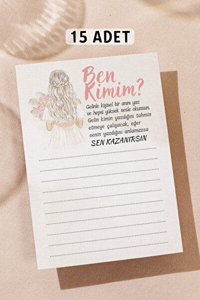 Metranya Ben Kimim ? 15 Adet Bekarlığa Veda Partisi Oyun Kartı Nedime Soru Ka...