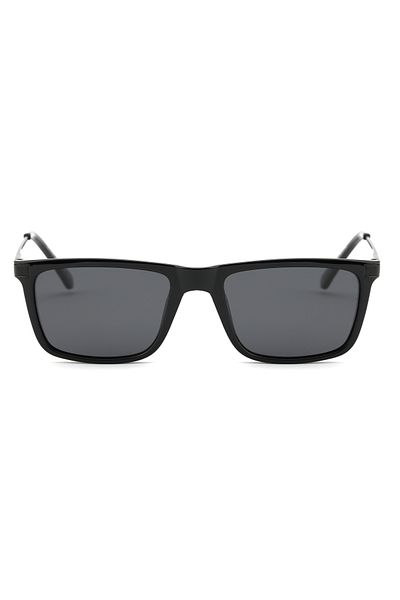 Angel Eyes Rectangle Design Black Frame Black Glass Polarized Men's Goggle Ce Certified